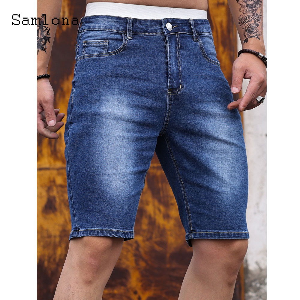 Vintage Fashion Jeans - 2024กางเกงแฟชั่นสไตล์ยุโรปมีซิปรูด้านล่างของผู้ชาย celana pendek DENIM เย็บปะติดปะต่อกันของบุรุษวินเทจสลิมยีนส์ขาสั้น