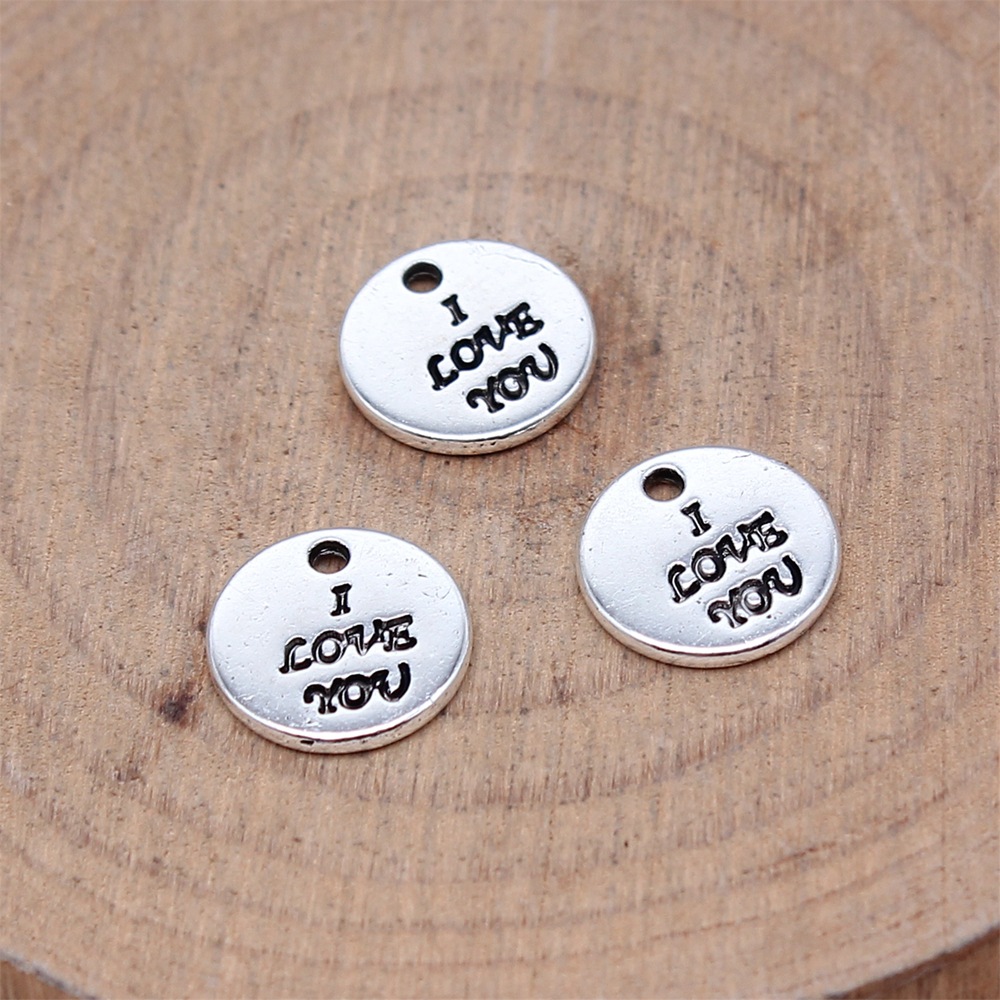Vintage Fashion Tags - 80 ชิ้น 10x10 มม.(0.39x0.39 นิ้ว) สีเงินโบราณ