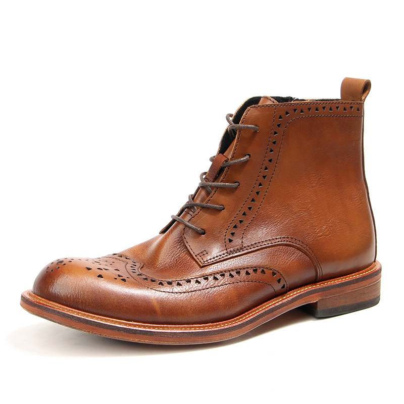 Vintage Fashion For Men - Vintage Mensข้อเท้ารองเท้าเชลซีหรูหราของแท้หนัง 2025 ฤดูใบไม้ผลิกลางแจ้งสไตล์อังกฤษแฟชั่นBroguesธุรกิจรองเท้าชาย