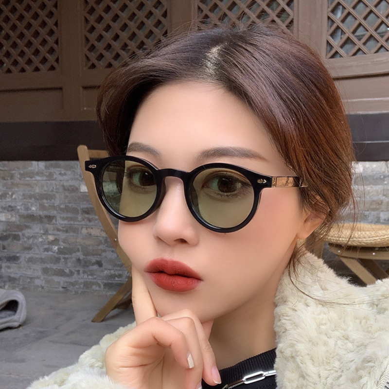Vintage Fashion Images - แว่นกันแดดทรงกลมขนาดเล็กใหม่สำหรับผู้ชายผู้หญิง แบรนด์ดีไซเนอร์แฟชั่นวินเทจ แว่นตากันแดดวินเทจสำหรับขับรถ