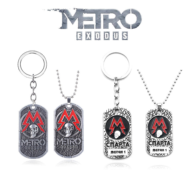 Vintage Fashion Tags - เกมMetro Exodus 2033 พวงกุญแจความคิดสร้างสรรค์แท็กสุนัขSkullสร้อยคอจี้โลหะสําหรับผู้ชายผู้หญิงเครื่องประดับCharmของขวัญ