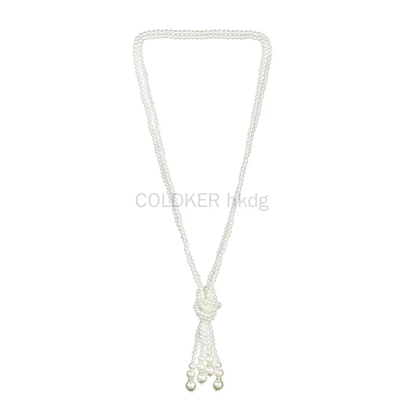 Vintage Fashion Necklace - สร้อยคอมุกยุค 1920 แฟชั่นมุกเทียม เครื่องประดับสไตล์แกตสบี้ วินเทจ สำหรับงานปาร์ตี้