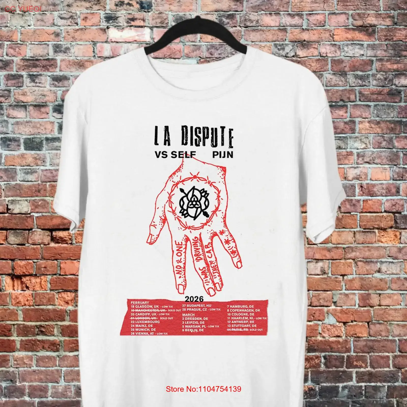 Vintage Fashion La - เสื้อยืด La Dispute Band Rock Tour