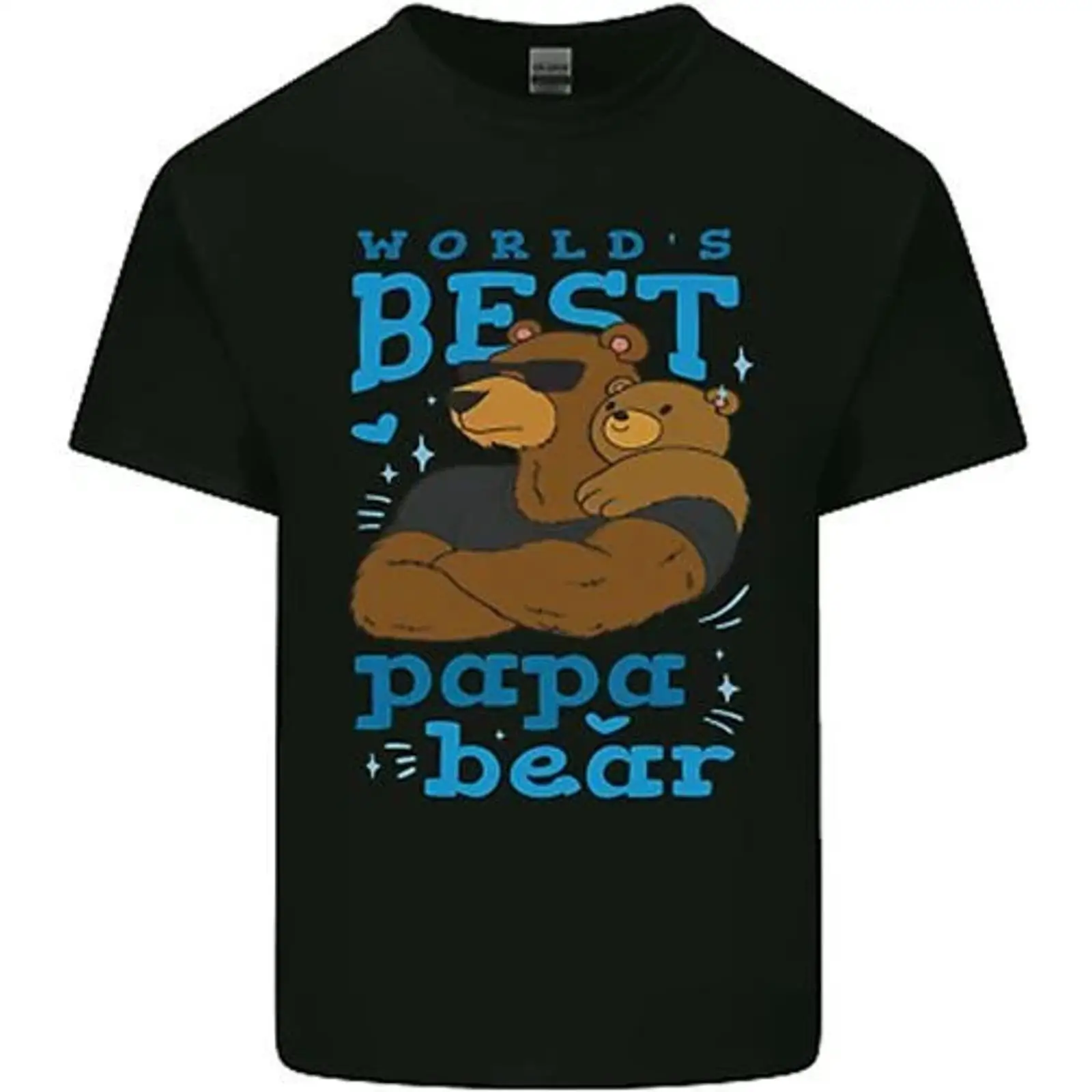 Vintage Fashion Herren - เสื้อยืดผู้ชาย Weltbester Papa Bär วันพ่อ ผ้าฝ้าย