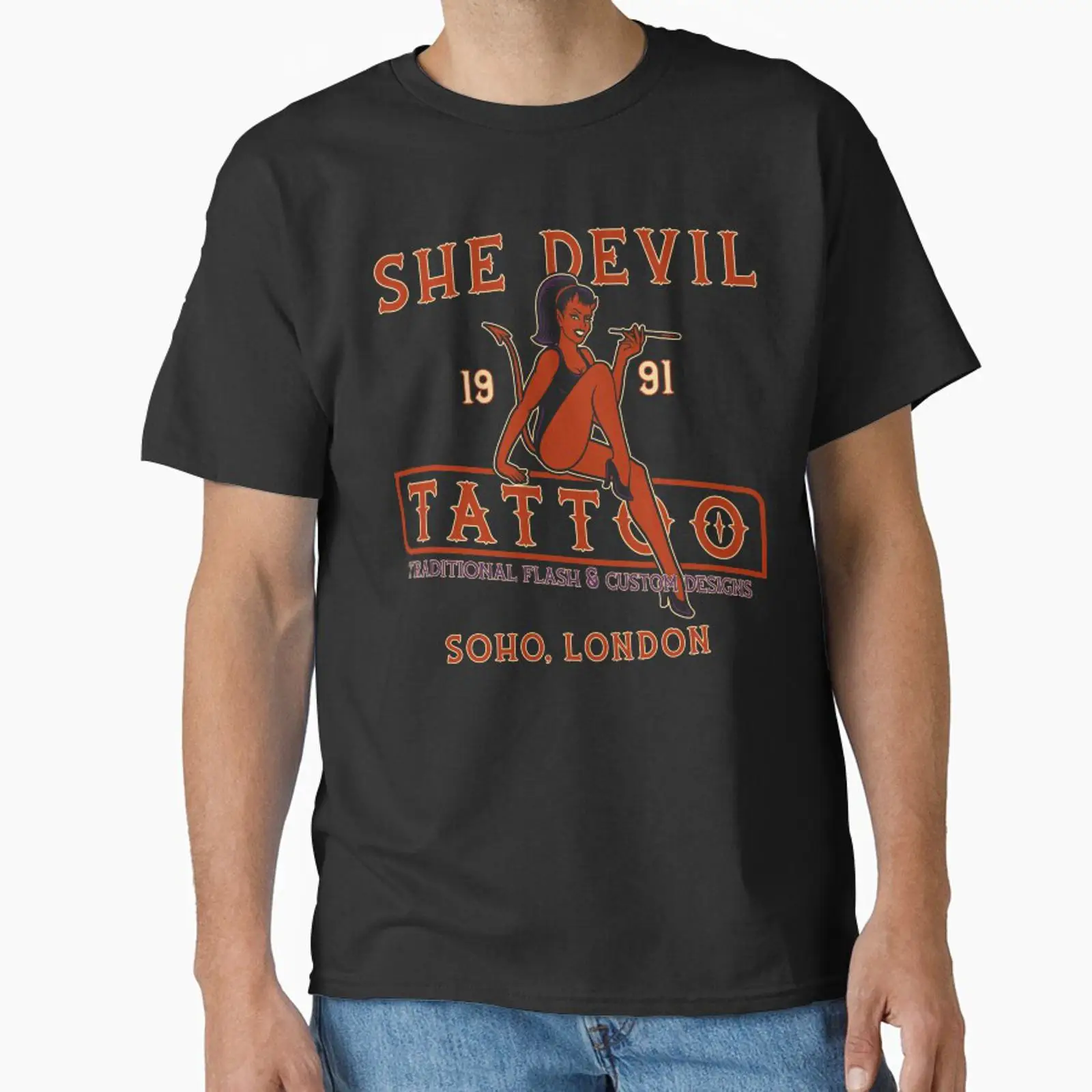 Vintage Fashion London - เสื้อยืดลาย She Devil Flash Custom Soho