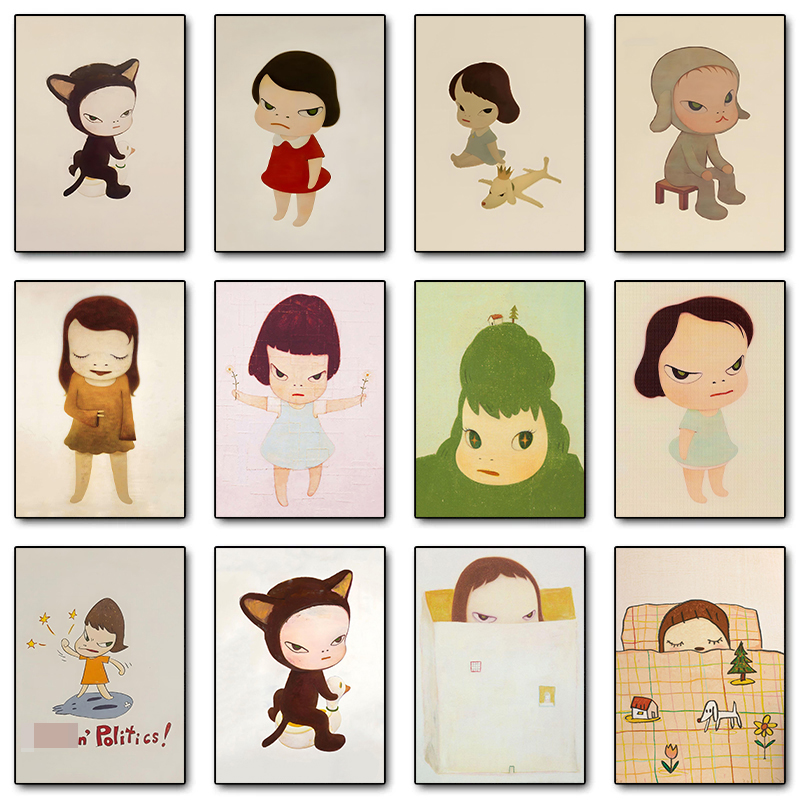 Vintage Fashion Wall Art - 1 ชิ้น ภาพวาดบนผ้าใบไร้กรอบ โยชิโตโมะ นาระ ดรีม