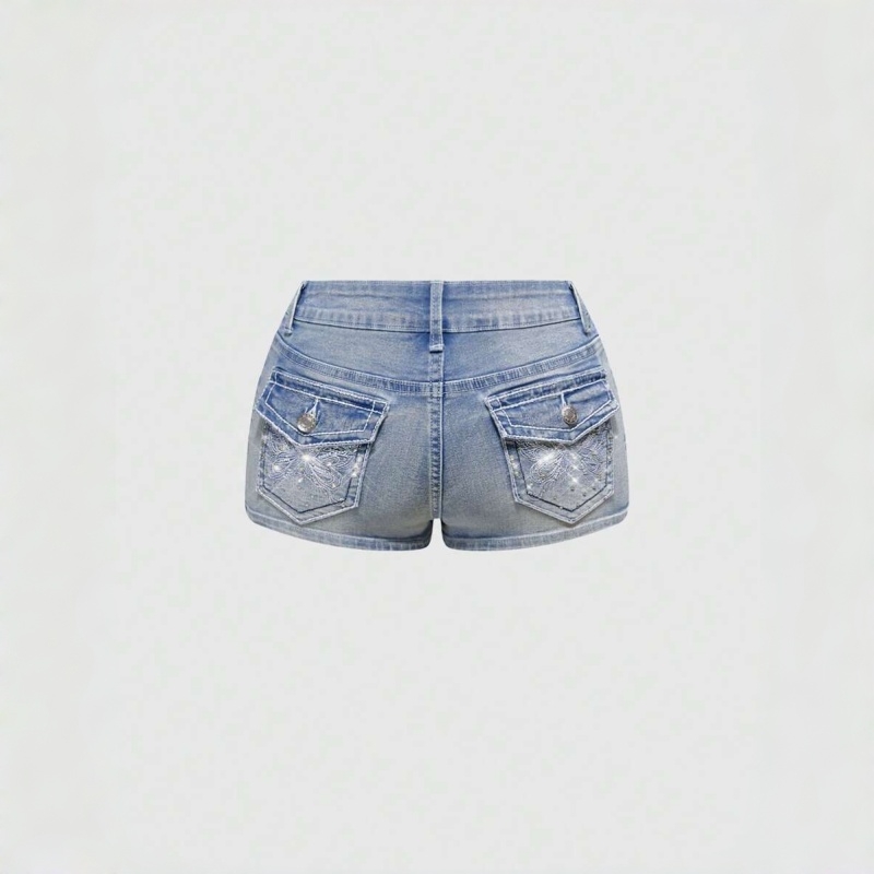 กางเกงยีนส์ขาสั้นผู้หญิงประดับ - Vintage Fashion Jeans บทวิจารณ์และราคา