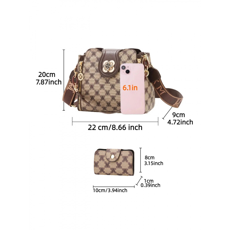 กระเป๋าสะพายไหล่พิมพ์ลายตัวอัก - Vintage Fashion For Women บทวิจารณ์และราคา