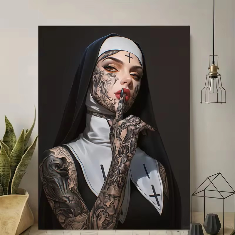 แฟชั่นสาวสักลายแม่ชี โปสเตอร์ผ - Vintage Fashion Wall Art บทวิจารณ์และราคา