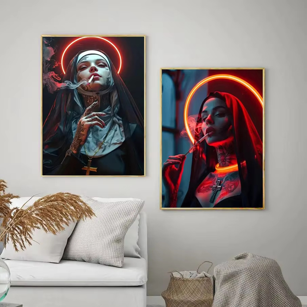 แฟชั่นสาวสักลายแม่ชี โปสเตอร์ผ - Vintage Fashion Wall Art บทวิจารณ์และราคา