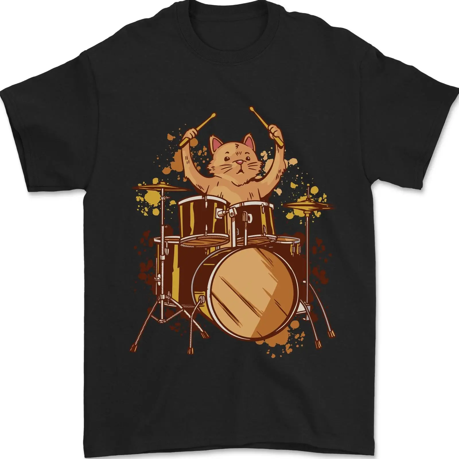 A Cat Drummer Drumming Herren  - Vintage Fashion Herren บทวิจารณ์และราคา
