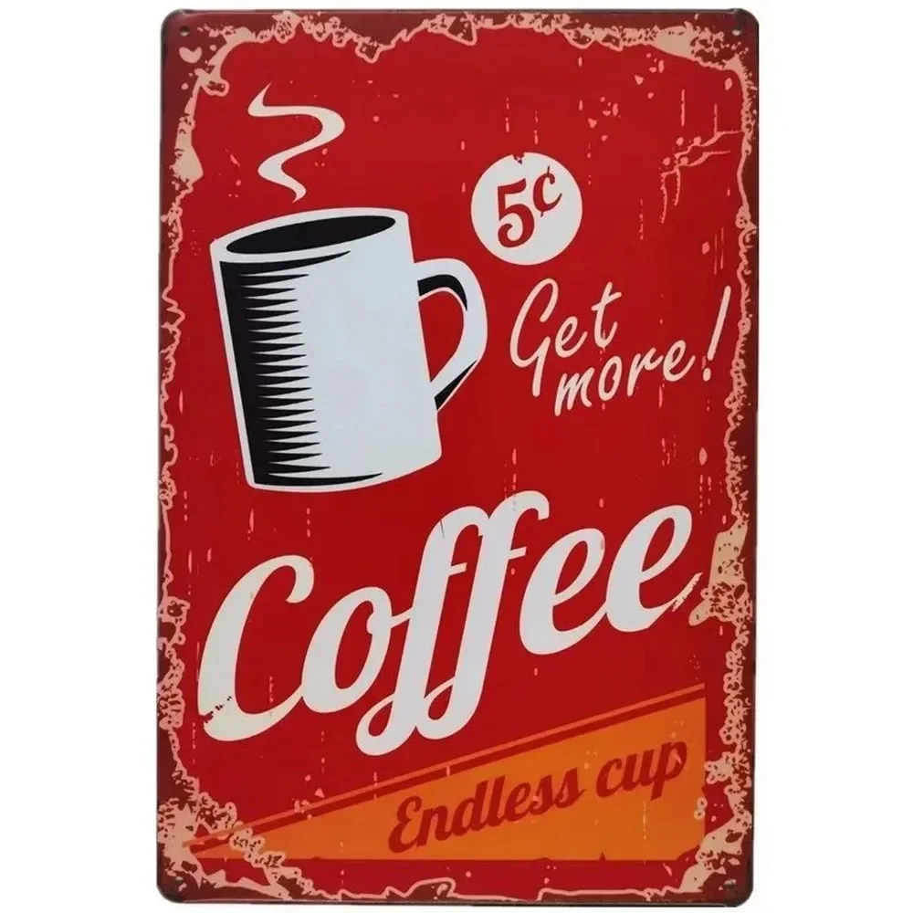 ป้ายโลหะติดผนังลายกาแฟ ของตกแต - Vintage Fashion Wall Art บทวิจารณ์และราคา