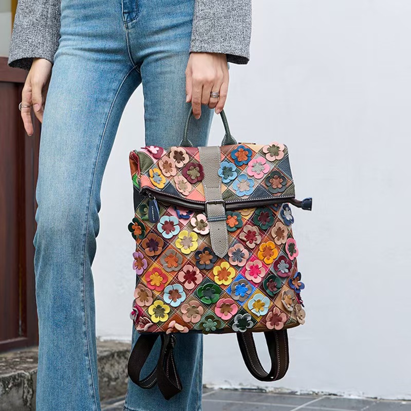 กระเป๋าเป้สะพายหลังหนังแท้สไตล - Vintage Fashion For Women บทวิจารณ์และราคา