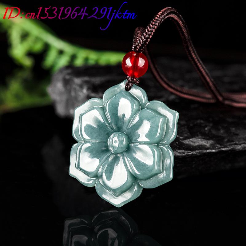 จี้หยกพม่ารูปดอกไม้ สร้อยคอ หิ - Vintage Fashion Necklace บทวิจารณ์และราคา