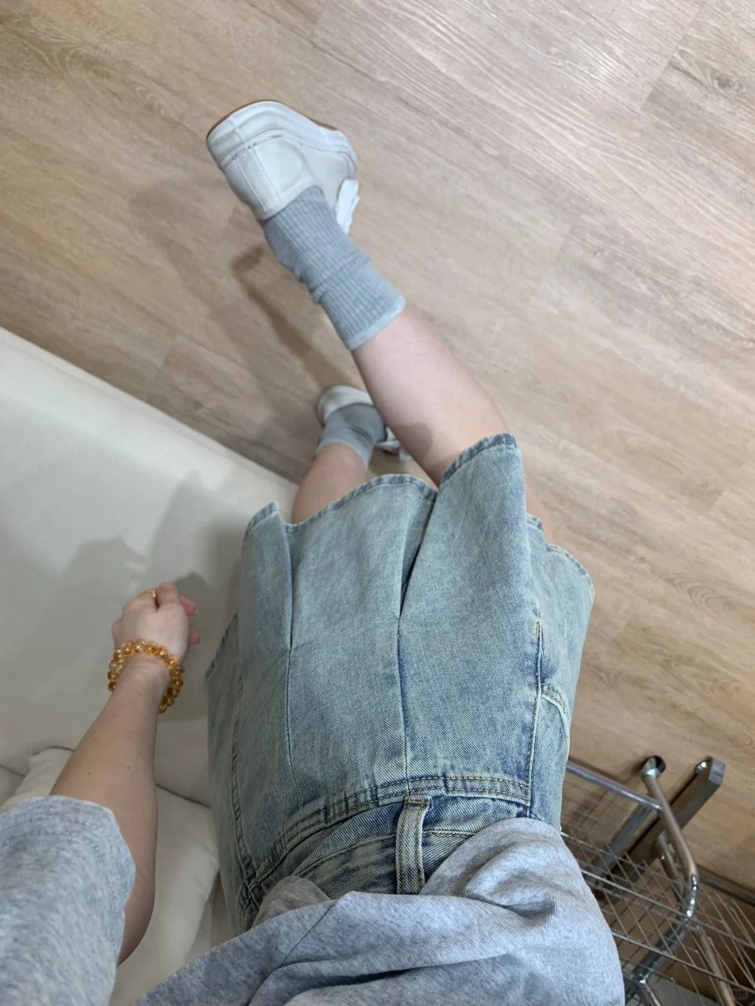 กระโปรงยีนส์เอวสูงทรงเอพลีทสไต - Vintage Fashion Jeans บทวิจารณ์และราคา