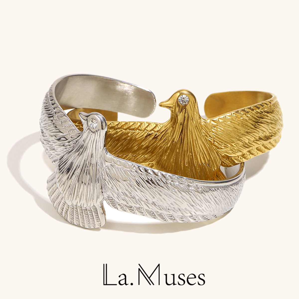 ลา. กำไลข้อมือสตรีแบบเปิดรูปนก - Vintage Fashion La บทวิจารณ์และราคา