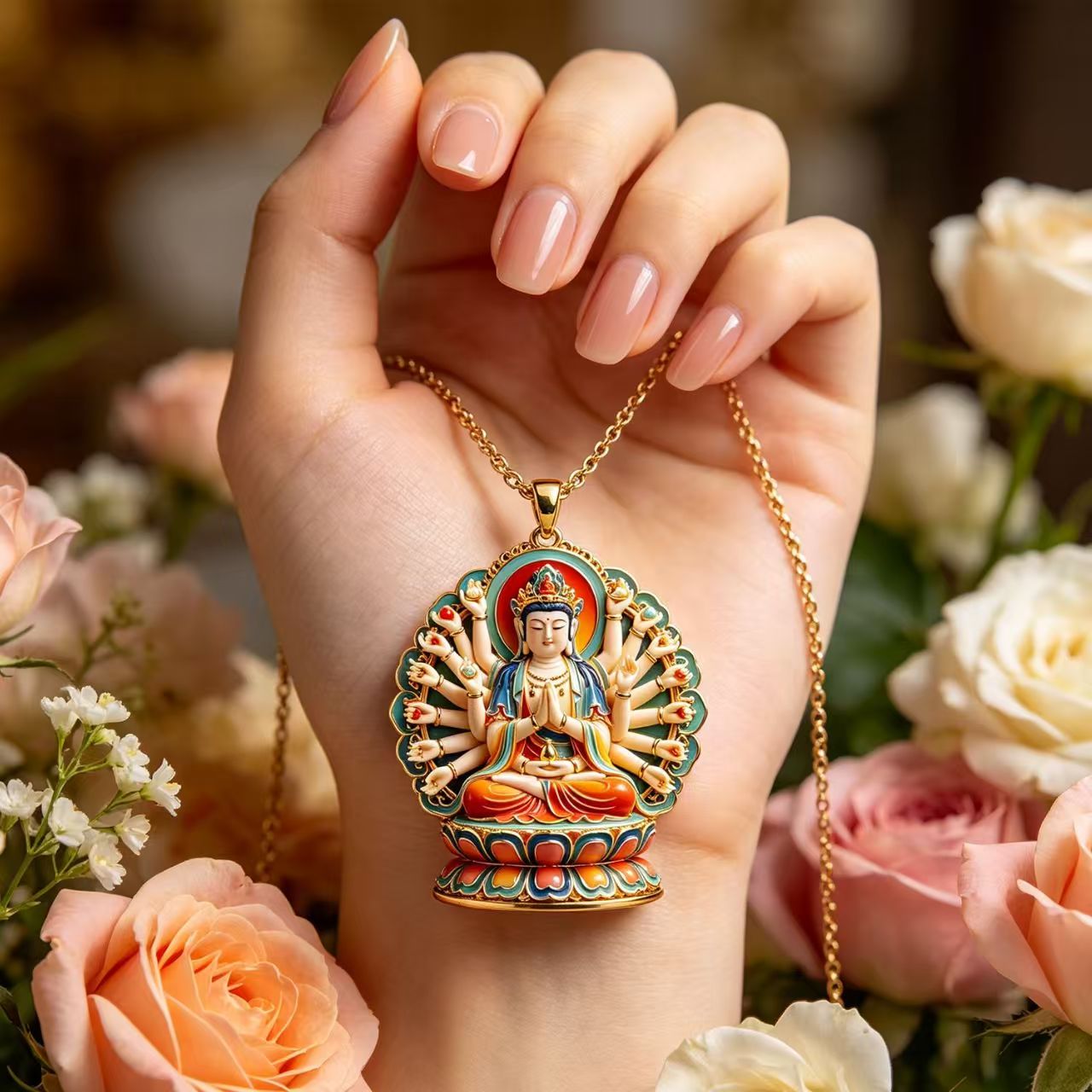 จี้พระโพธิสัตว์กวนอิมสามมิติแบ - Vintage Fashion Meaning บทวิจารณ์และราคา