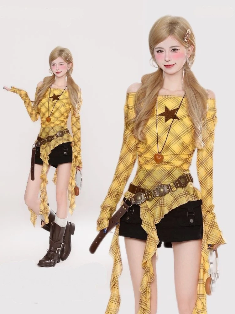 เสื้อยืดวินเทจลายสก๊อต Y2K สำห - Vintage Fashion For Women บทวิจารณ์และราคา