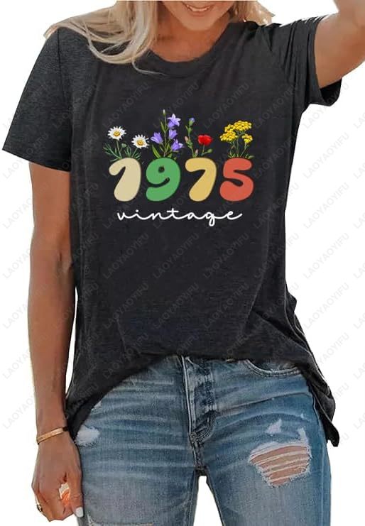 Vintage 1975 เสื้อยืดผู้หญิง 5 - Vintage Fashion Meaning บทวิจารณ์และราคา