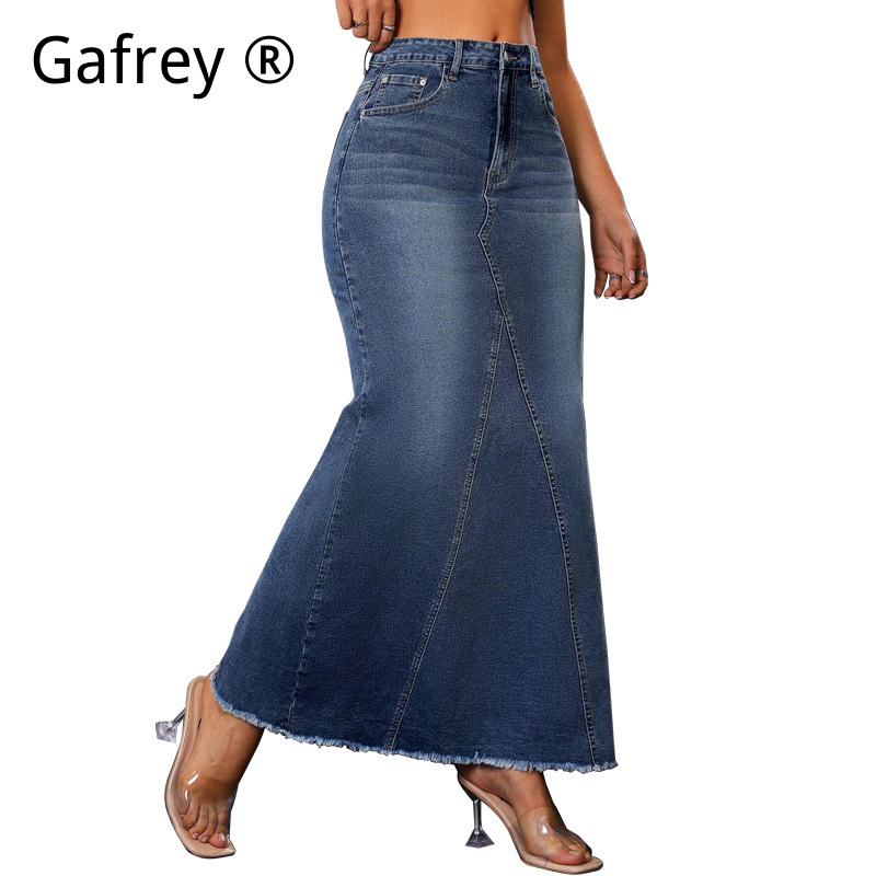 กระโปรงยีนส์ทรงเอ midi เอวสูง  - Vintage Fashion Jeans บทวิจารณ์และราคา