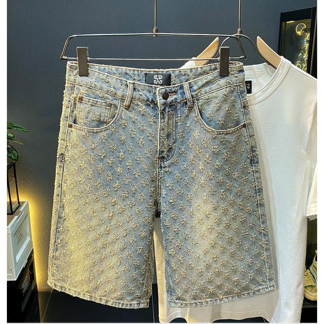 กางเกงยีนส์ขาสั้นผู้ชายสไตล์ลำ - Vintage Fashion Jeans บทวิจารณ์และราคา