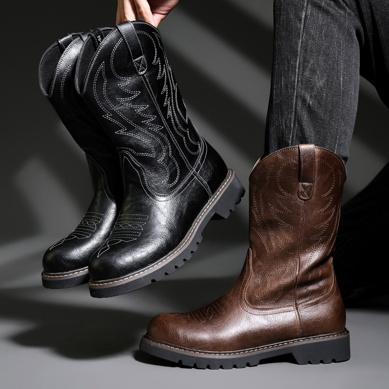รองเท้าบูทคาวบอยผู้ชายแฟชั่น ร - Vintage Fashion For Men บทวิจารณ์และราคา
