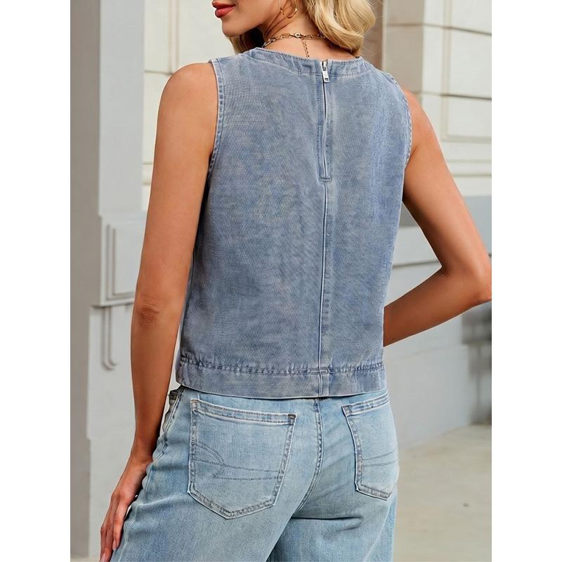 เบนย์นฟฟี่เสื้อกั๊กยีนส์คอกลมล - Vintage Fashion Jeans บทวิจารณ์และราคา