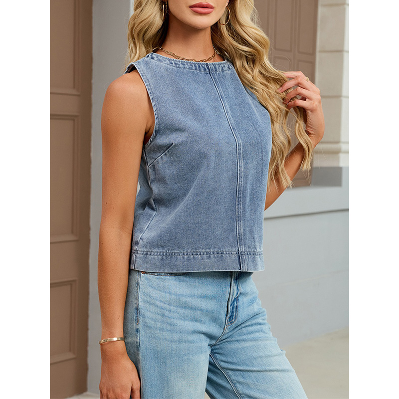 เบนย์นฟฟี่เสื้อกั๊กยีนส์คอกลมล - Vintage Fashion Jeans บทวิจารณ์และราคา