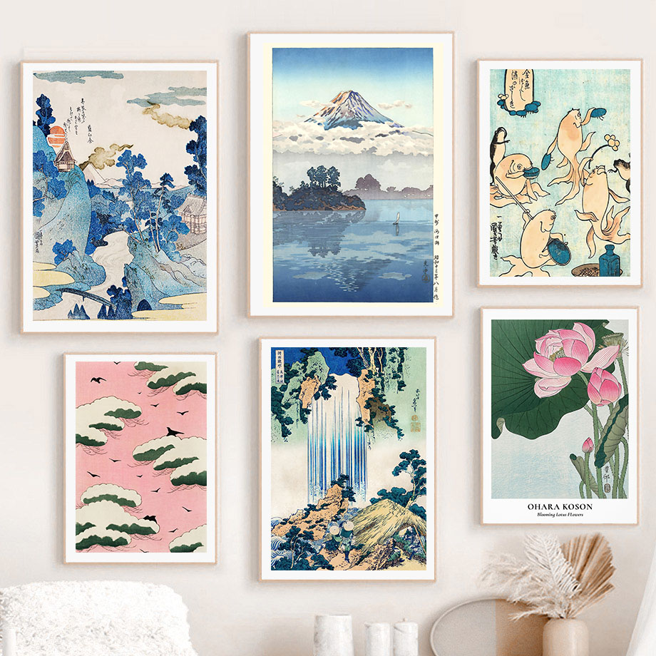 Hokusai Ohara Koson ศิลปะญี่ปุ - Vintage Fashion Wall Art บทวิจารณ์และราคา