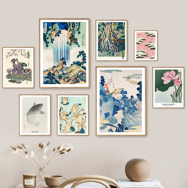 Hokusai Ohara Koson ศิลปะญี่ปุ - Vintage Fashion Wall Art บทวิจารณ์และราคา
