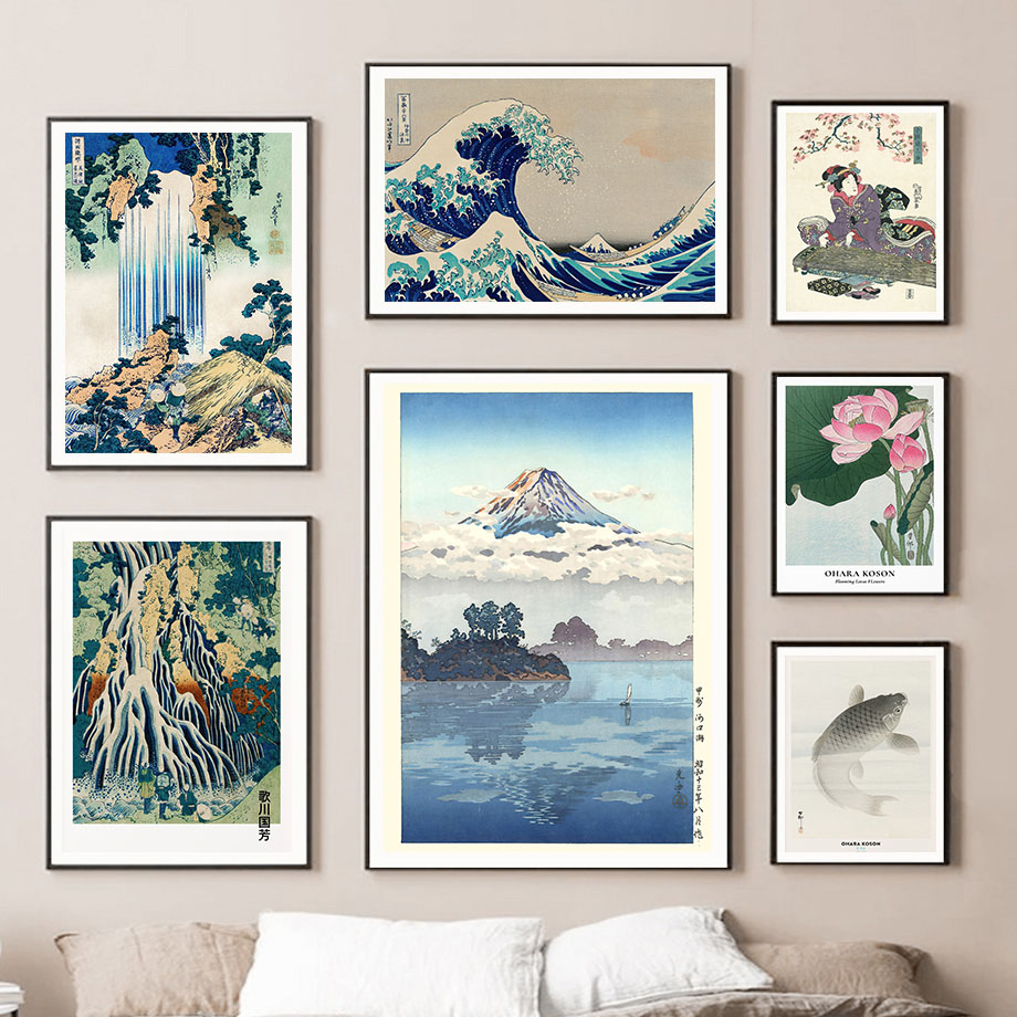 Hokusai Ohara Koson ศิลปะญี่ปุ - Vintage Fashion Wall Art บทวิจารณ์และราคา