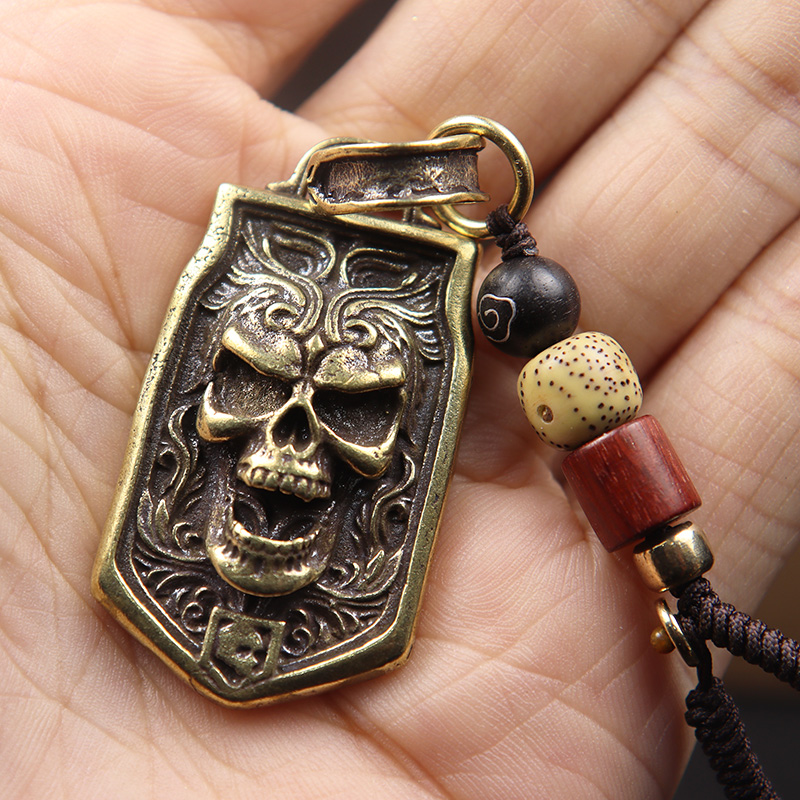 จี้ห้อยรูปหัวกะโหลกสไตล์วินเทจ - Vintage Fashion Tags บทวิจารณ์และราคา