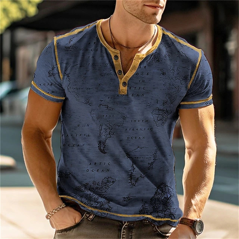 เสื้อเชิ้ตเฮนรี่ผู้ชาย ลายพิมพ - Vintage Fashion For Men บทวิจารณ์และราคา