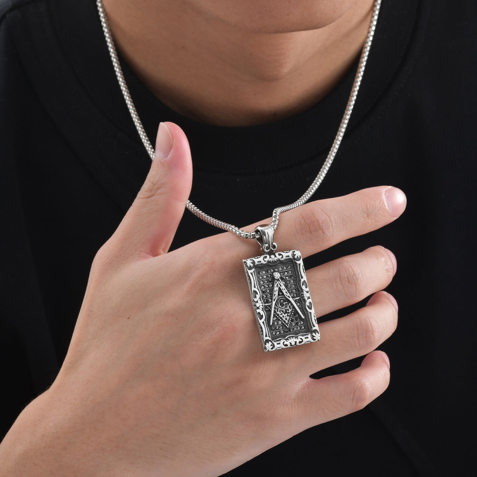 Freemason Square จี้สร้อยคอสํา - Vintage Fashion Tags บทวิจารณ์และราคา