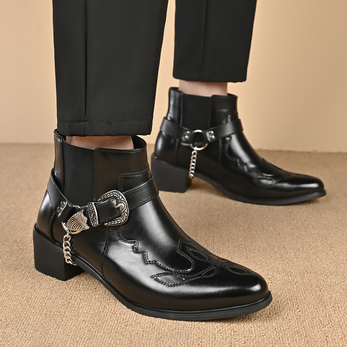รองเท้าบูทคาวบอยวินเทจหนังแท้ท - Vintage Fashion For Men บทวิจารณ์และราคา