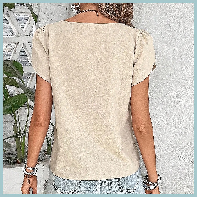 เสื้อเบลาส์สีพื้นสไตล์วินเทจสำ - Vintage Fashion For Women บทวิจารณ์และราคา
