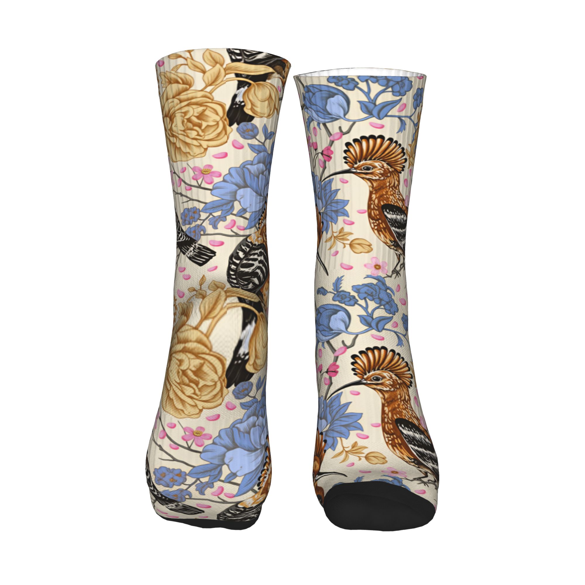 Hoopoe Bird Blue Peony ถุงเท้า - Vintage Fashion For Men บทวิจารณ์และราคา