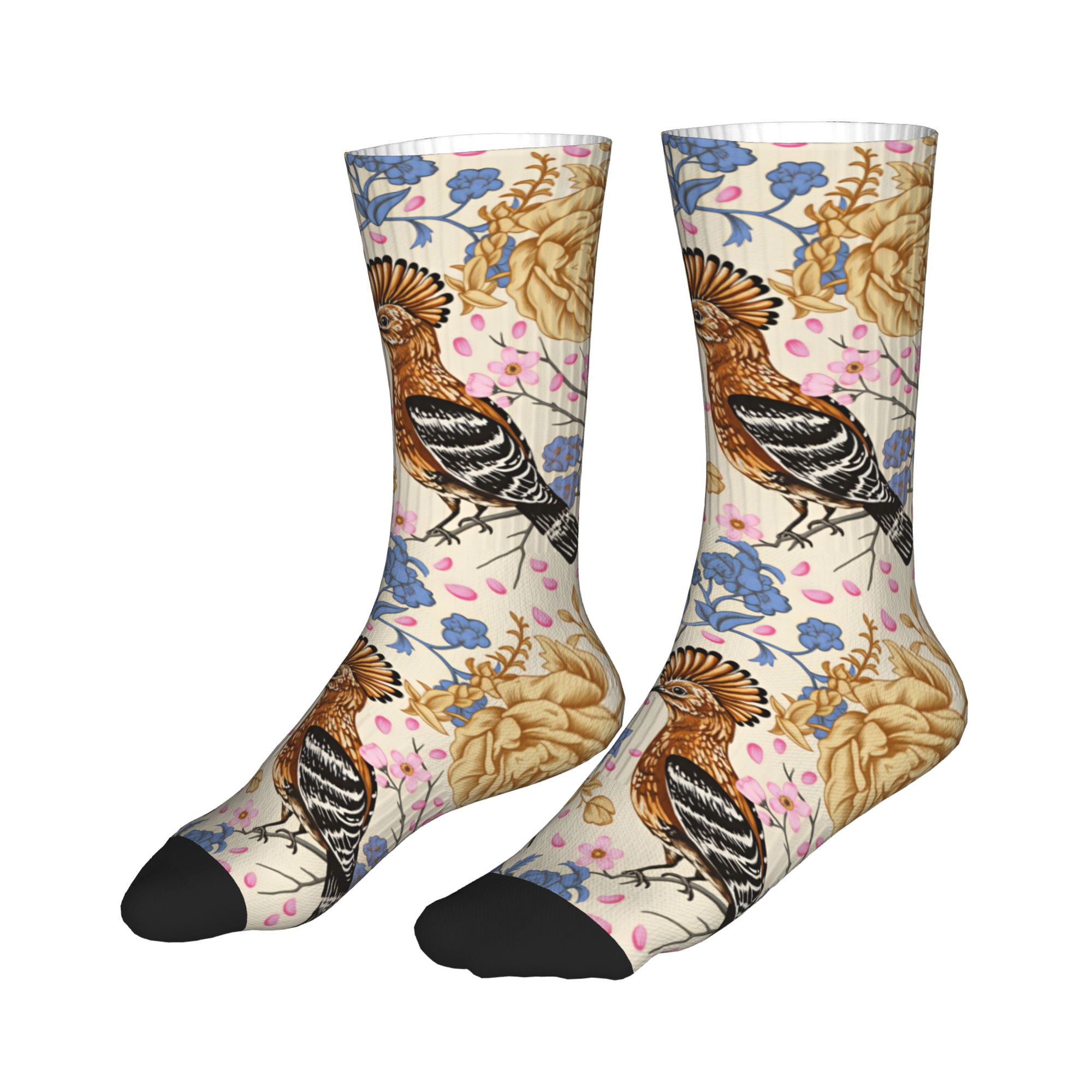 Hoopoe Bird Blue Peony ถุงเท้า - Vintage Fashion For Men บทวิจารณ์และราคา
